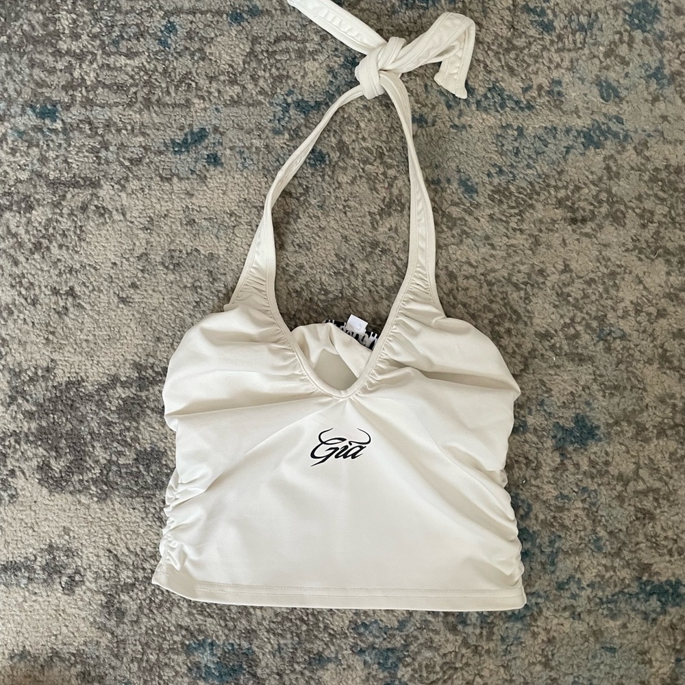 I.AM.GIA White Halter Top
